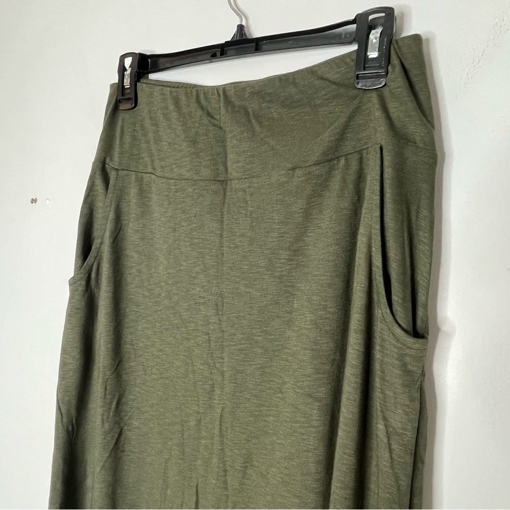 pureJill J. Jill Size XS PJ Easy Knit Side Tie Skirt Ruched Midi Green - Picture 2 of 5